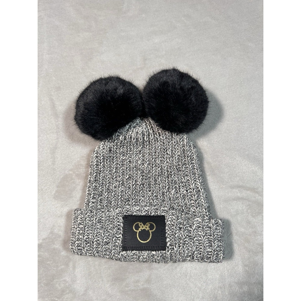 Love Your Melon X Disney Minnie Mouse Beanie Hat Double Pom's Black